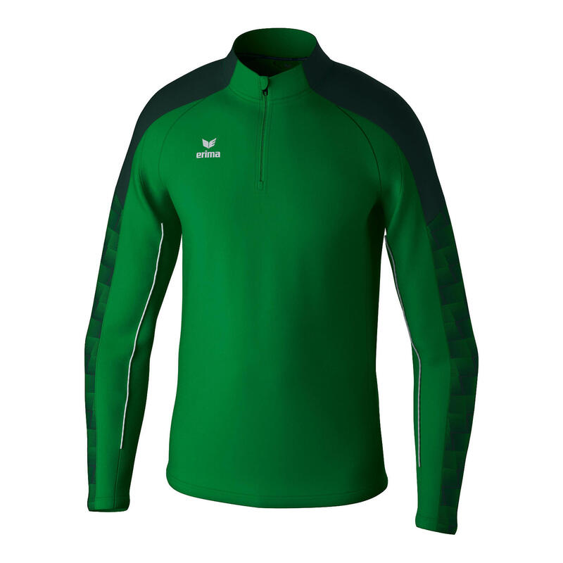 Top antrenament Erima Evo Star verde - mâneci raglan, fermoar scurt