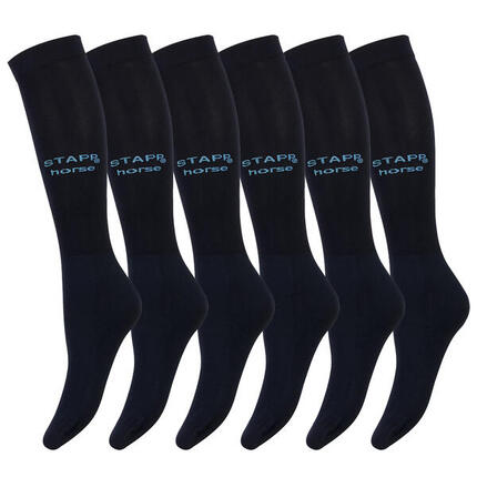 Chaussettes d'équitation, lot de 6 Ultra Fines Marine