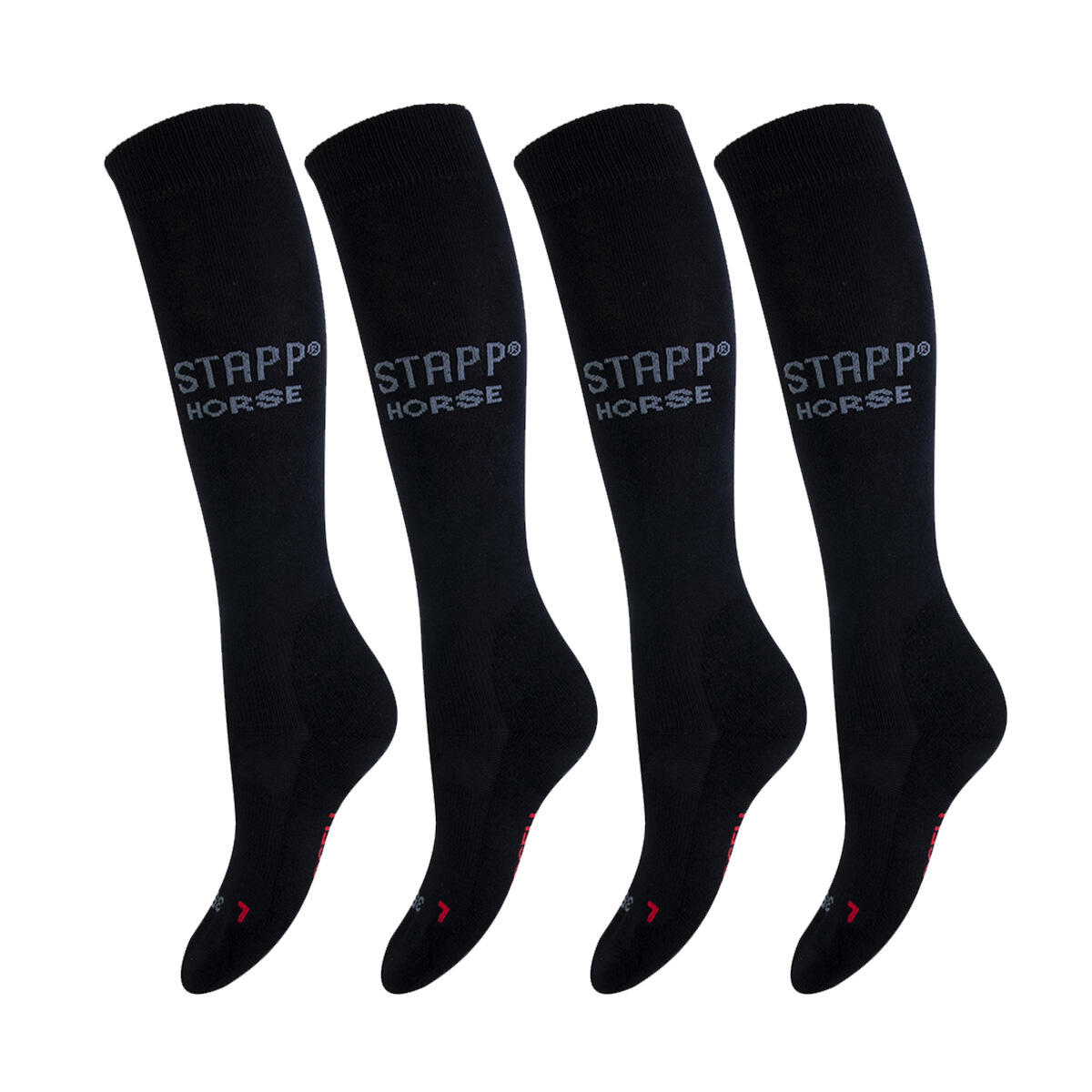 STAPP HORSE Paardrijsokken 4-pack Deocell Zwart