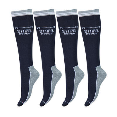 Reitsocken 4er-Pack Horse Bit Marine