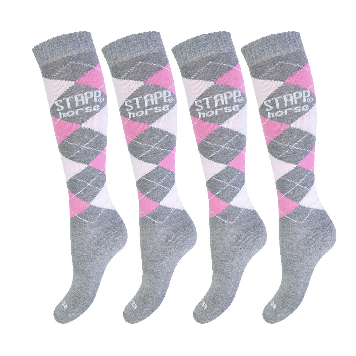 Stapp Horse - Chaussettes D'Équitation, Lot De 4 Carreaux Marine / Bleu Clair / Jeans - Chaussettes - Gris - 35/38 - Decathlon