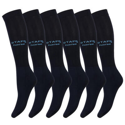 Reitsocken 6er-Pack Ultrafeines Marine