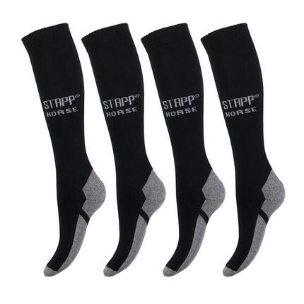 Chaussettes d'équitation, lot de 4 Uni Marine