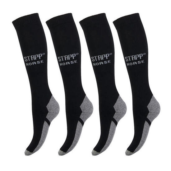 Chaussettes d'équitation, lot de 4 Uni Marine