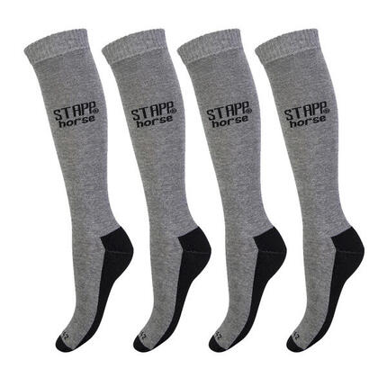 Chaussettes d'équitation, lot de 4 Uni Marine