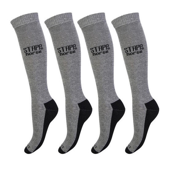 Chaussettes d'équitation, lot de 4 Uni Marine