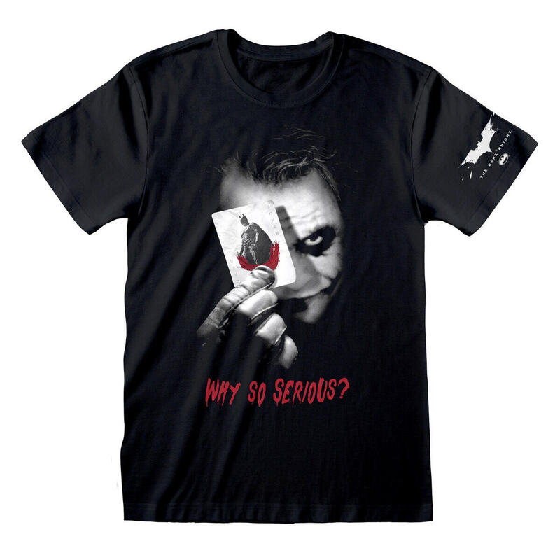 Camiseta de Manga Corta Unisex Batman Why So Serious Negro