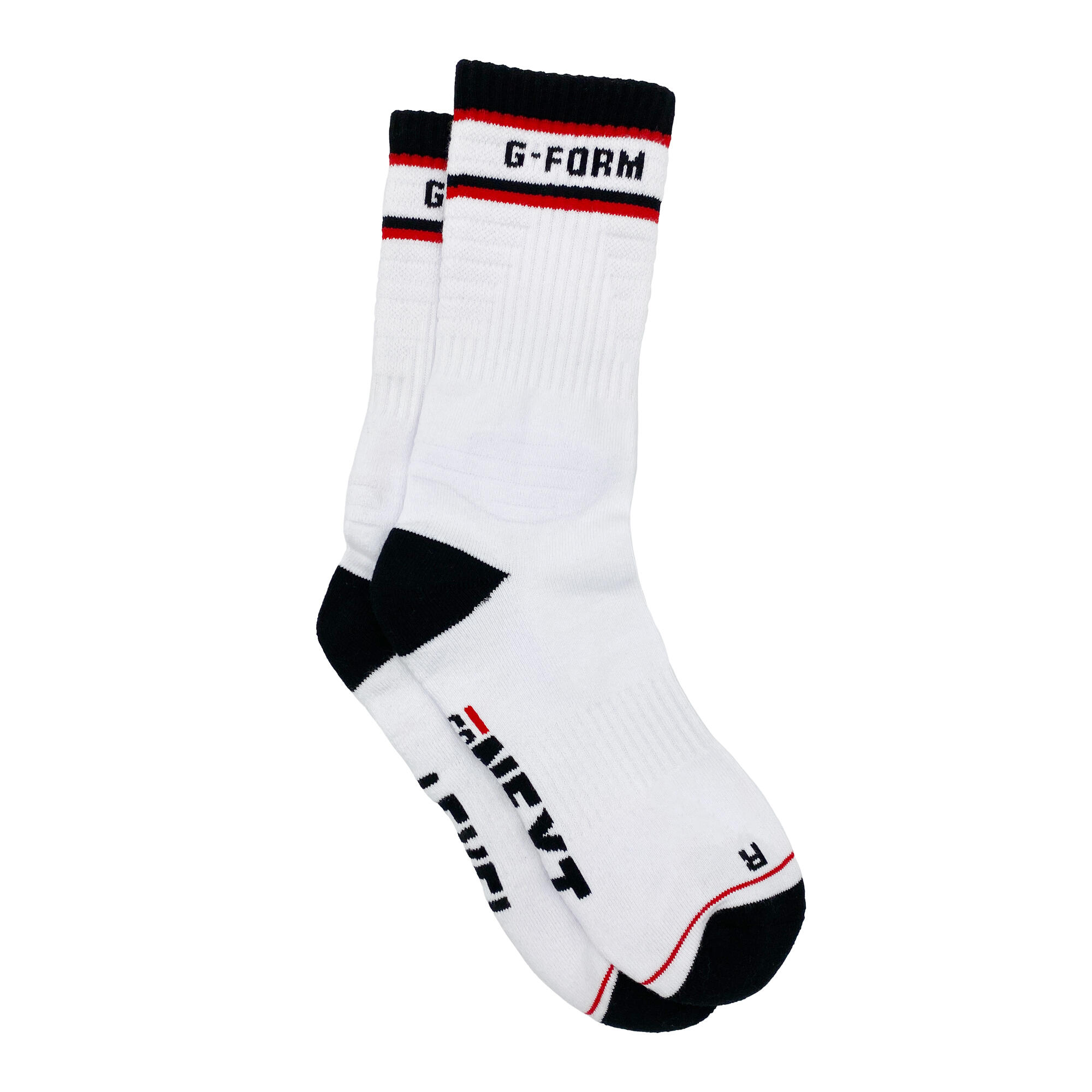 G-Form Mid-Calf Sock White Black Red S/M 1/3