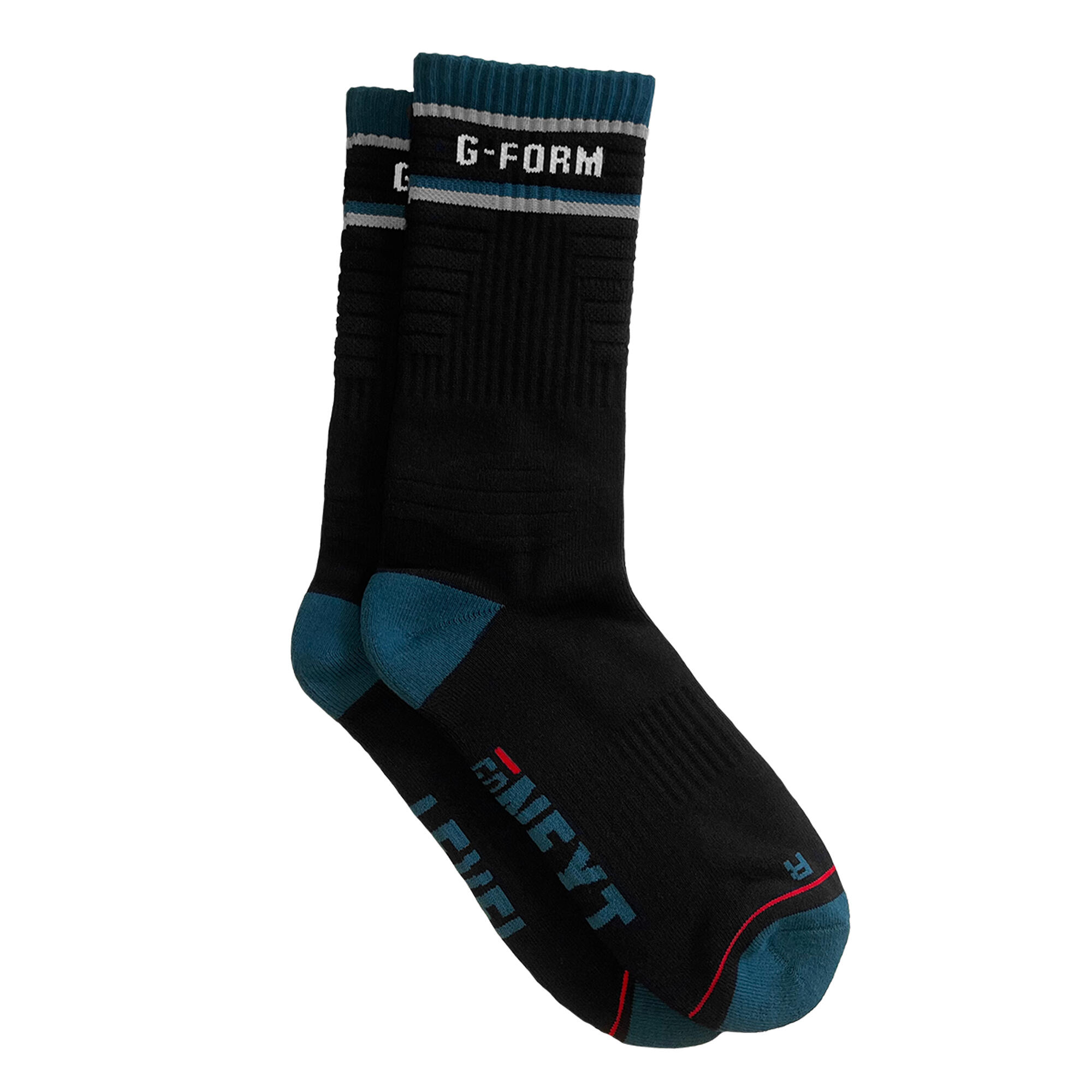 G-Form Mid-Calf Sock Black Teal Grey L/XL 1/3