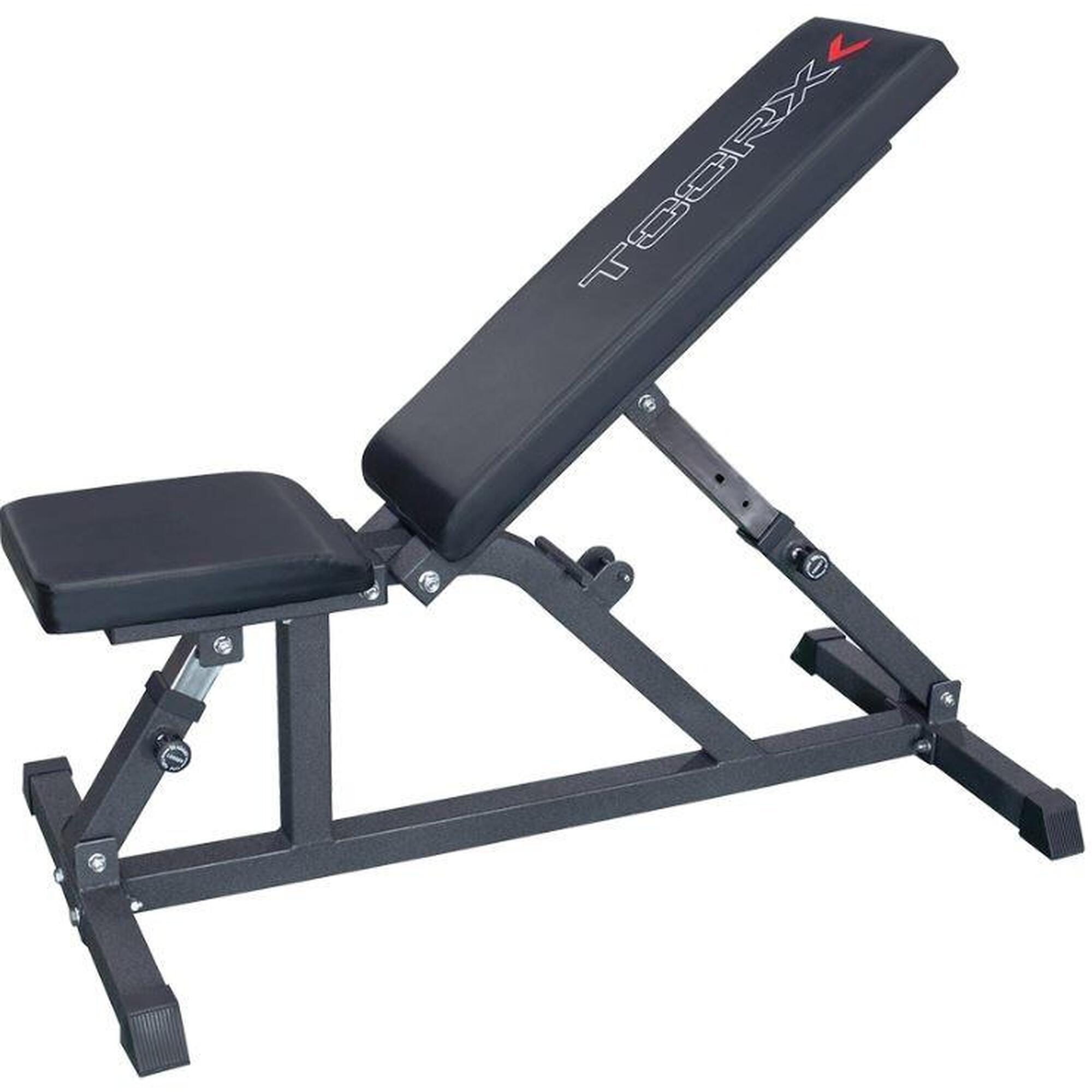 Banco reclinable TOORX WBX85 Versatilidad y comodidad en entrenamiento fitness.