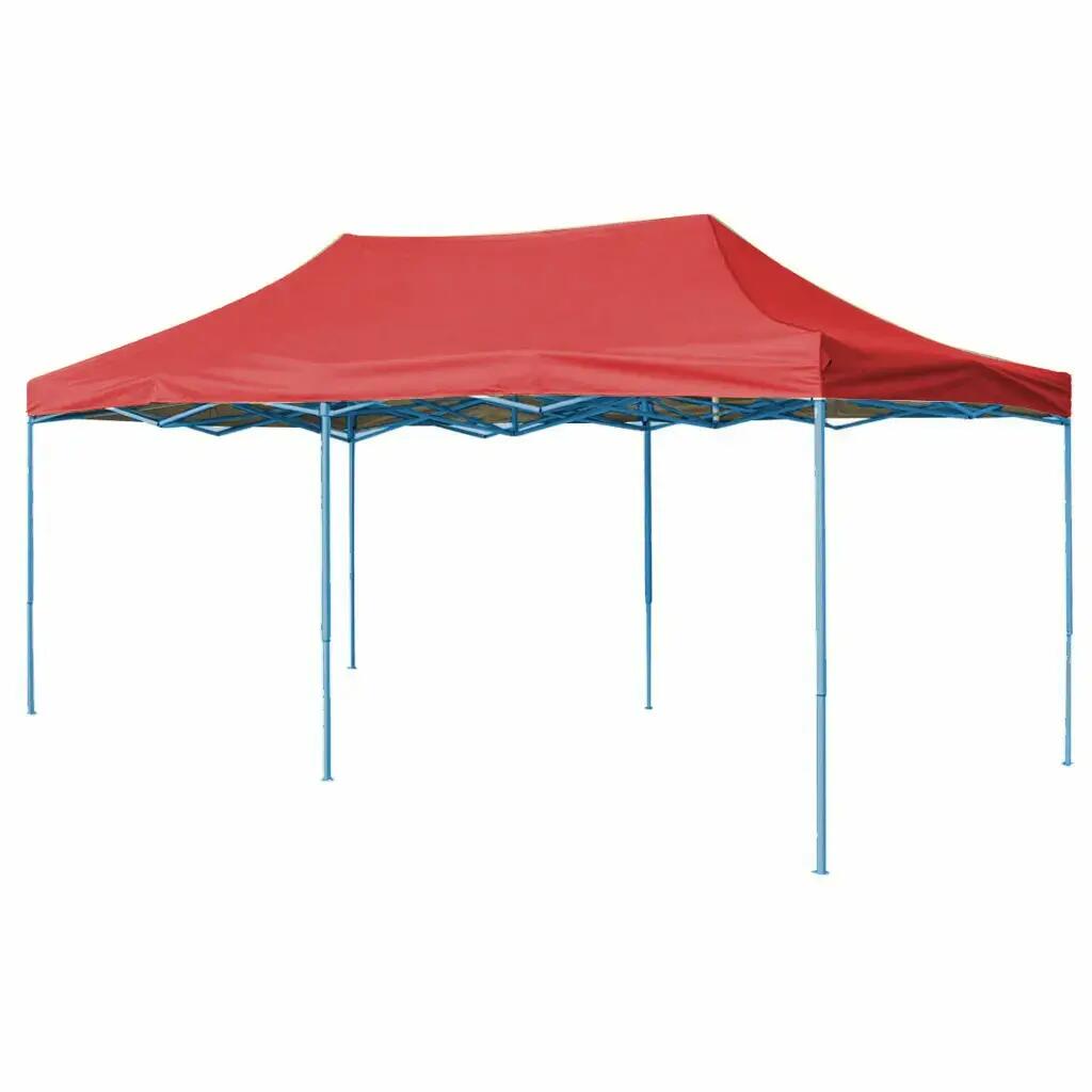 Kerti pavilon, összecsukható 2,9x5,7 m, piros 1/7