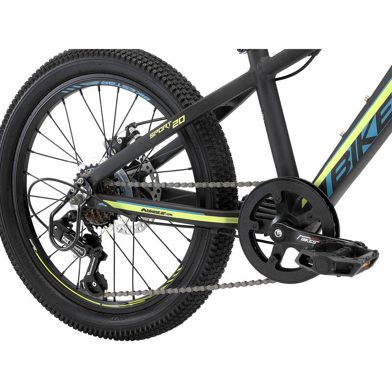 VTT 20" aluminium, vélo enfant 6 ans, semi-rigide, 21 vitesses, frein à disque