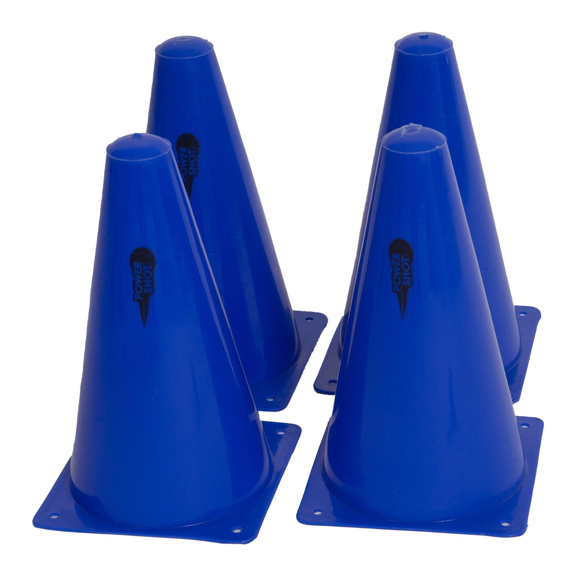 POWER SHOT Set di 4 coni di delimitazione - 23 cm BLU