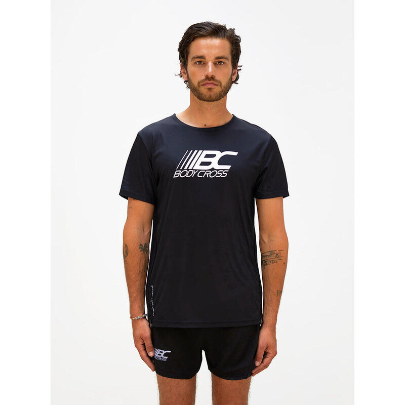 T-shirt de running à zips Birkan - Noir - Homme