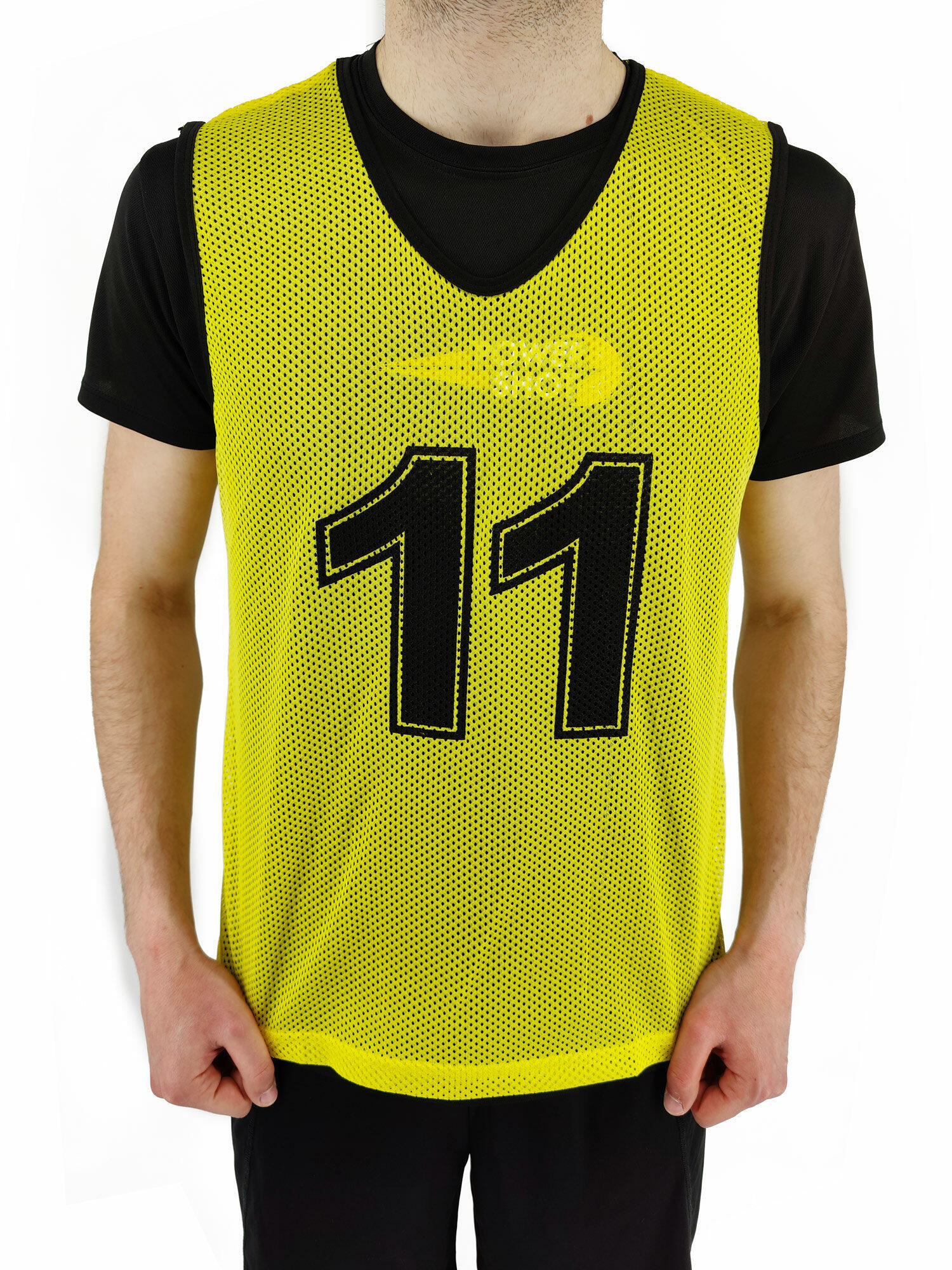 POWER SHOT Set van 11 Chasubles genummerd 1 tot 11 - Geel - Volwassene