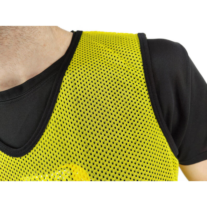 Kit de 11 Chasubles numérotés de 1 à 11  - Jaune - Adulte