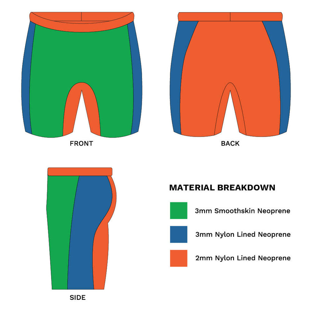 Neoprene Buoyancy Shorts 'Active' 3/2mm 3/3