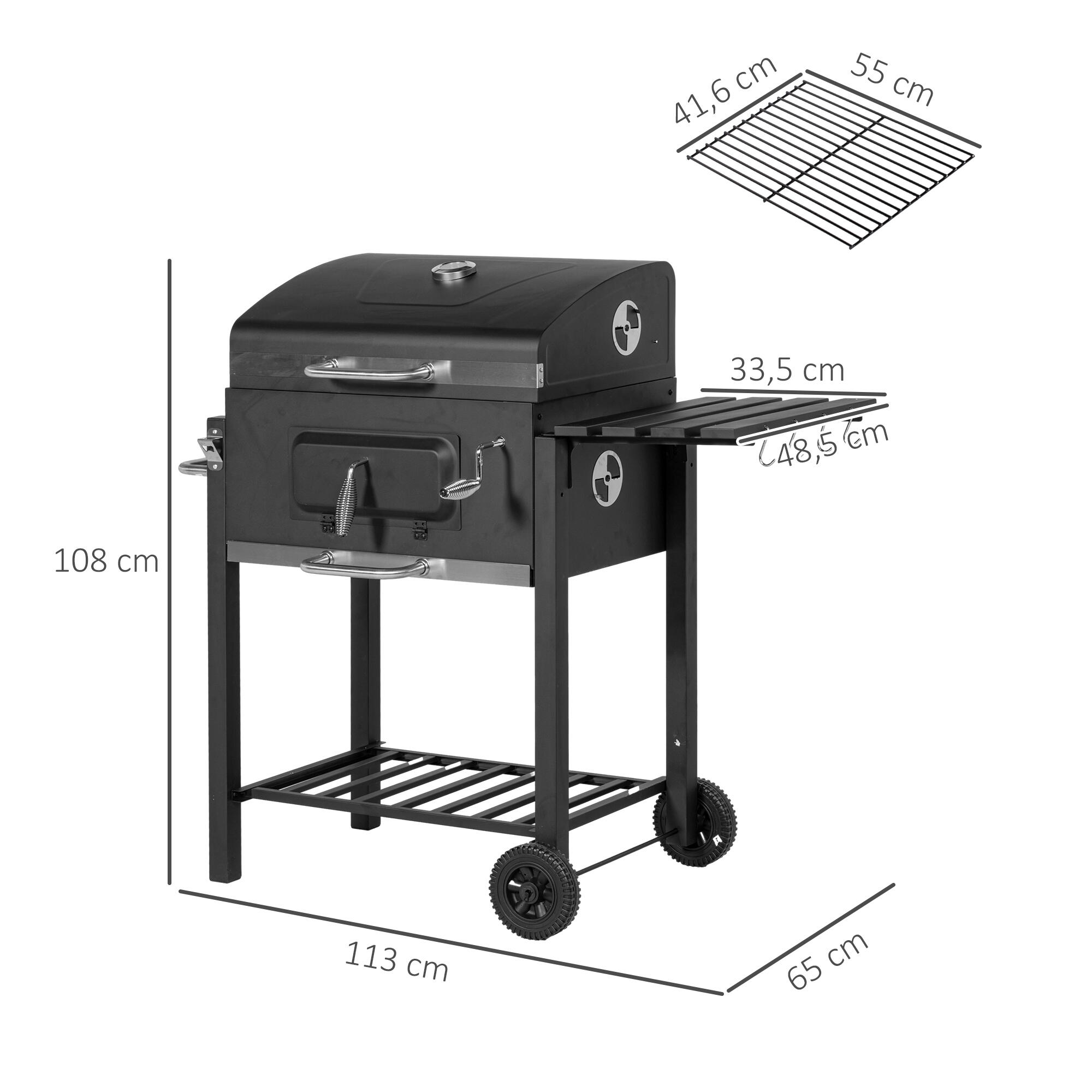 Barbecue a carvão preto Outsunny 3/7
