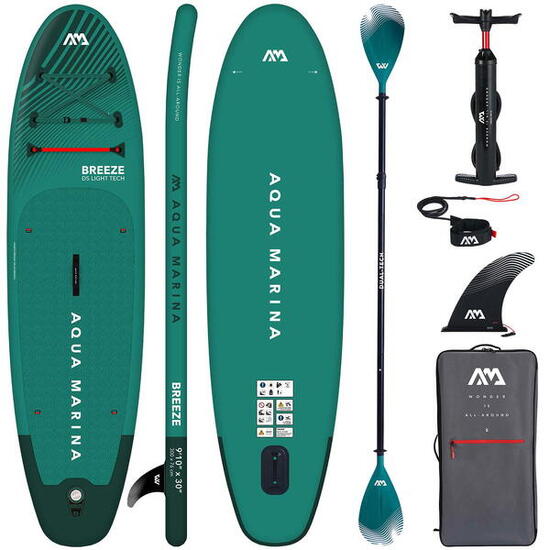 Aufblasbares SUP-Board Aqua Marina Breeze 9'10" + 2in1 Dual-Tech Paddel 2024