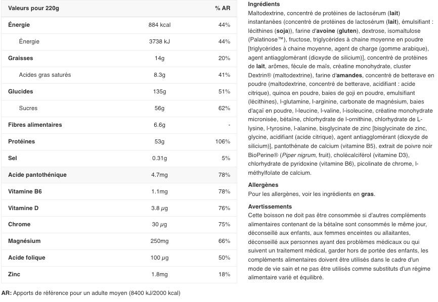 Hard gainer - Jumbo - Fraise 2/5