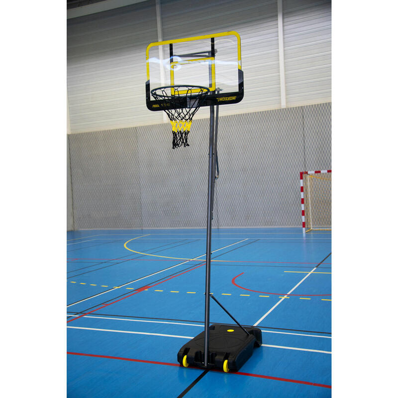 Cesto de basquetebol com suporte - Inclui bola e virador de bola!