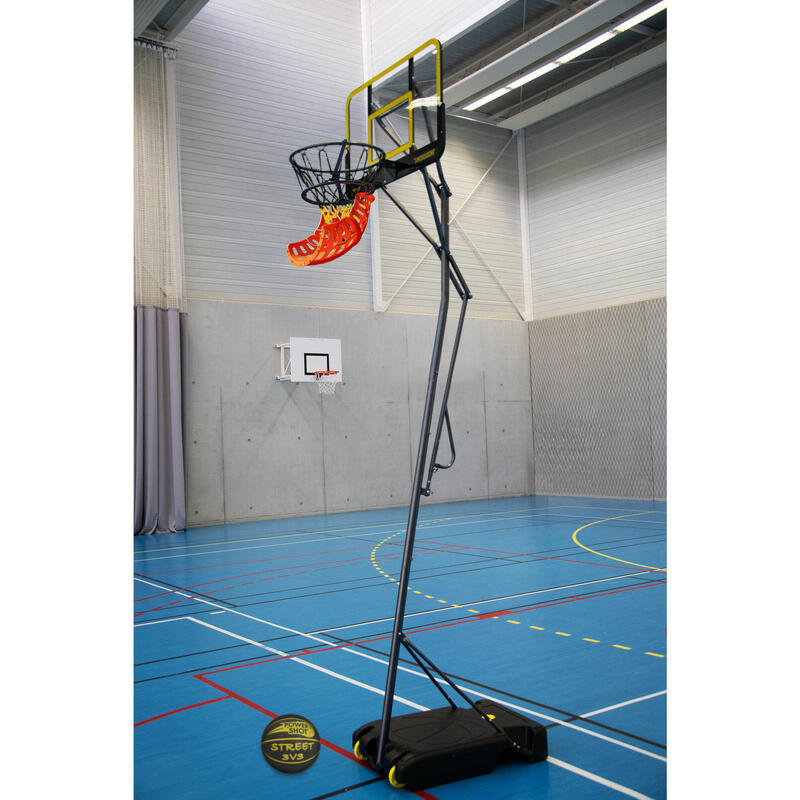Cesto de basquetebol com suporte - Inclui bola e virador de bola!