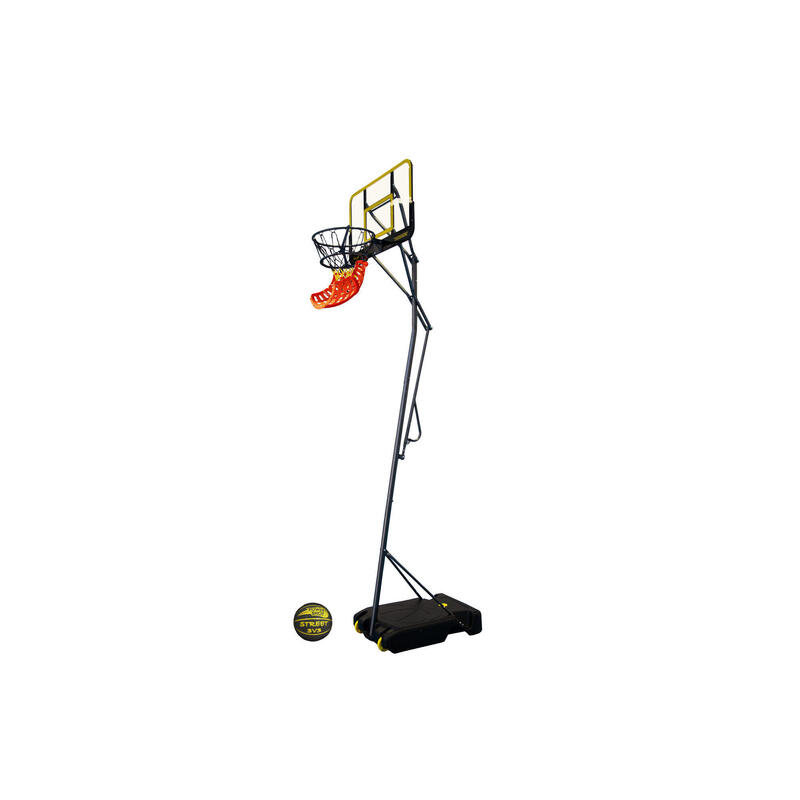 Cesto de basquetebol com suporte - Inclui bola e virador de bola!
