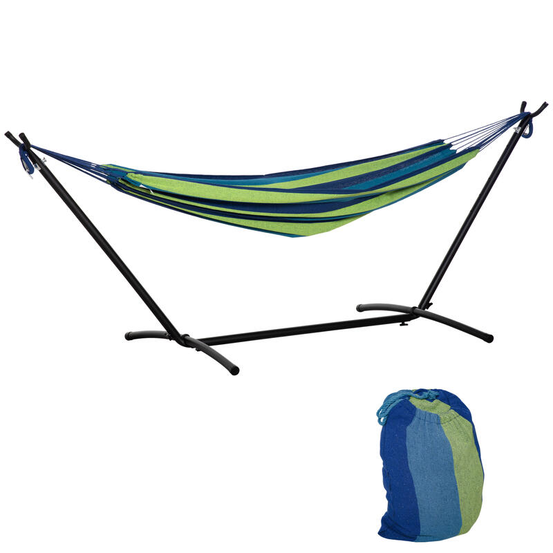 Hamaca Outsunny 298x117x105 cm Verde y Azul