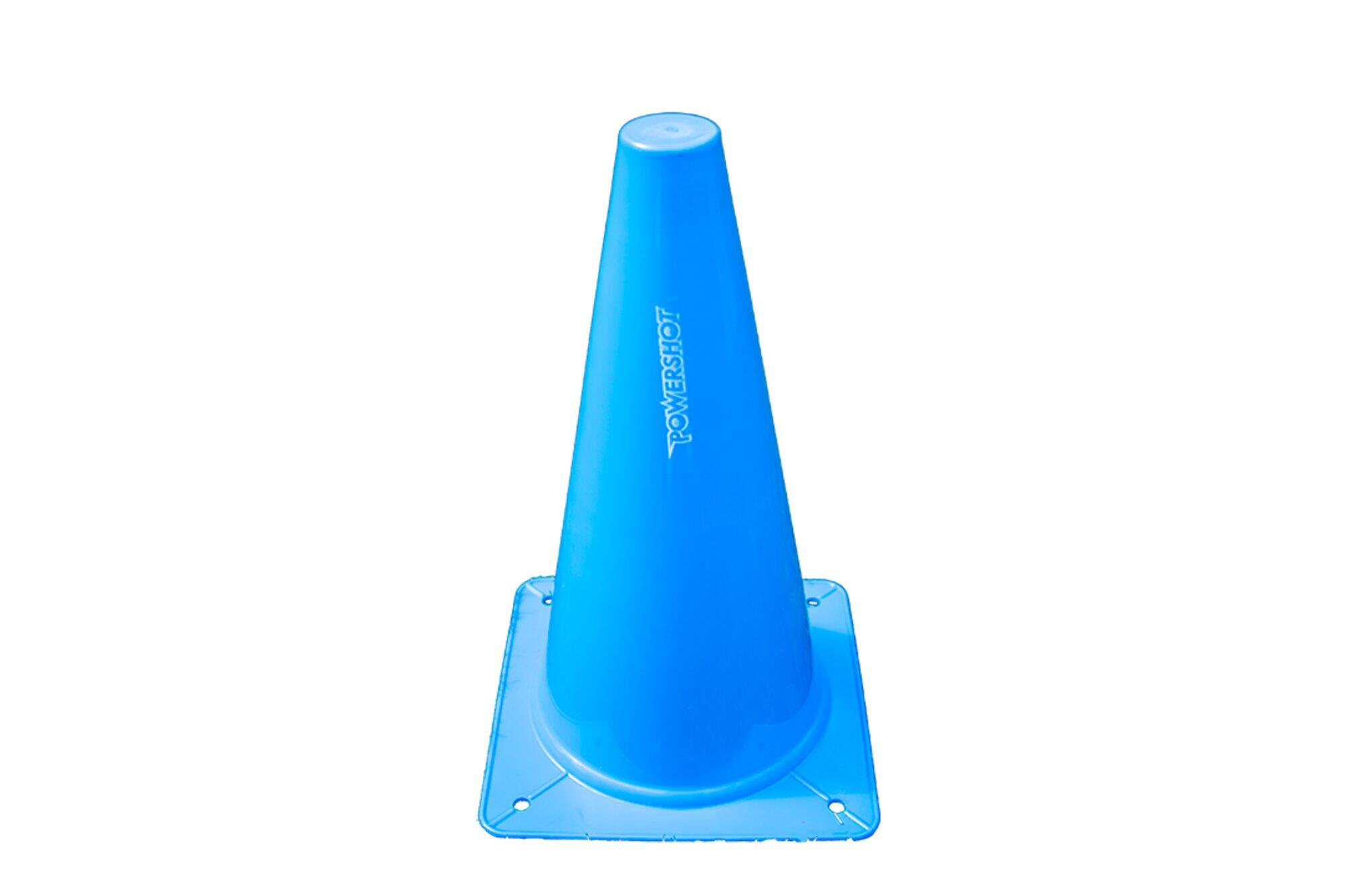 POWER SHOT Set van 4 flexibele grenskegels - 30cm - Blauw