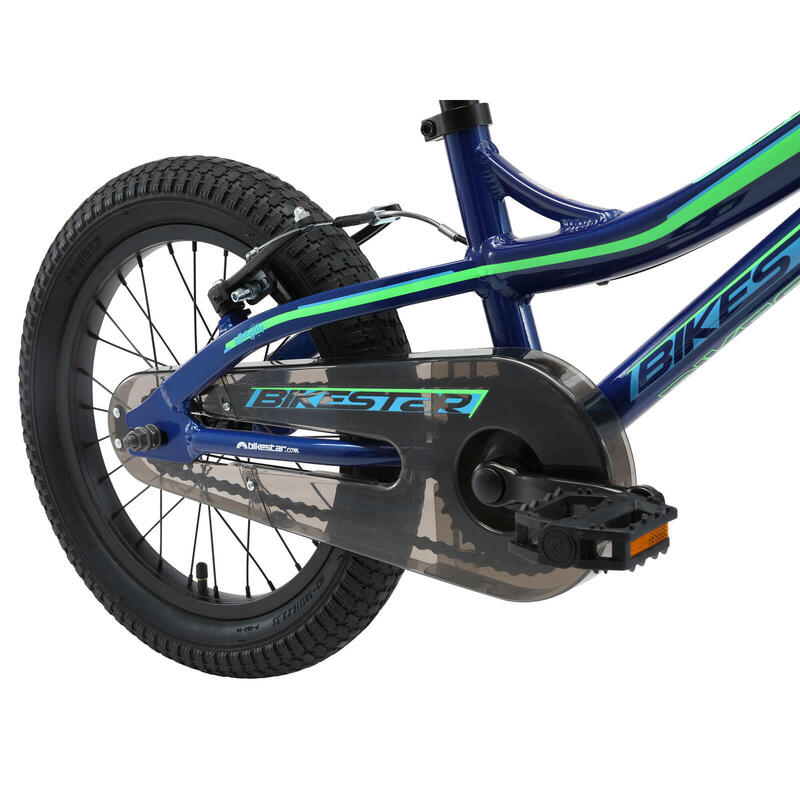 Bikestar, Vélo VTT pour enfants, alu, 16 pouces, bleu / vert