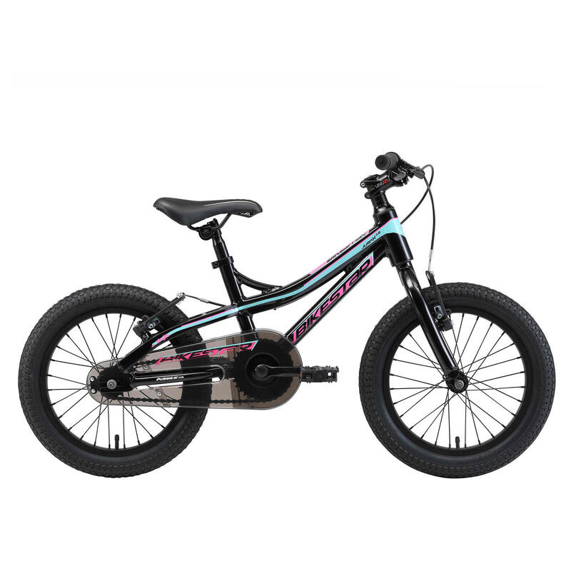 Bikestar, Vélo VTT pour enfants, alu, 16 pouces, noir / bleu