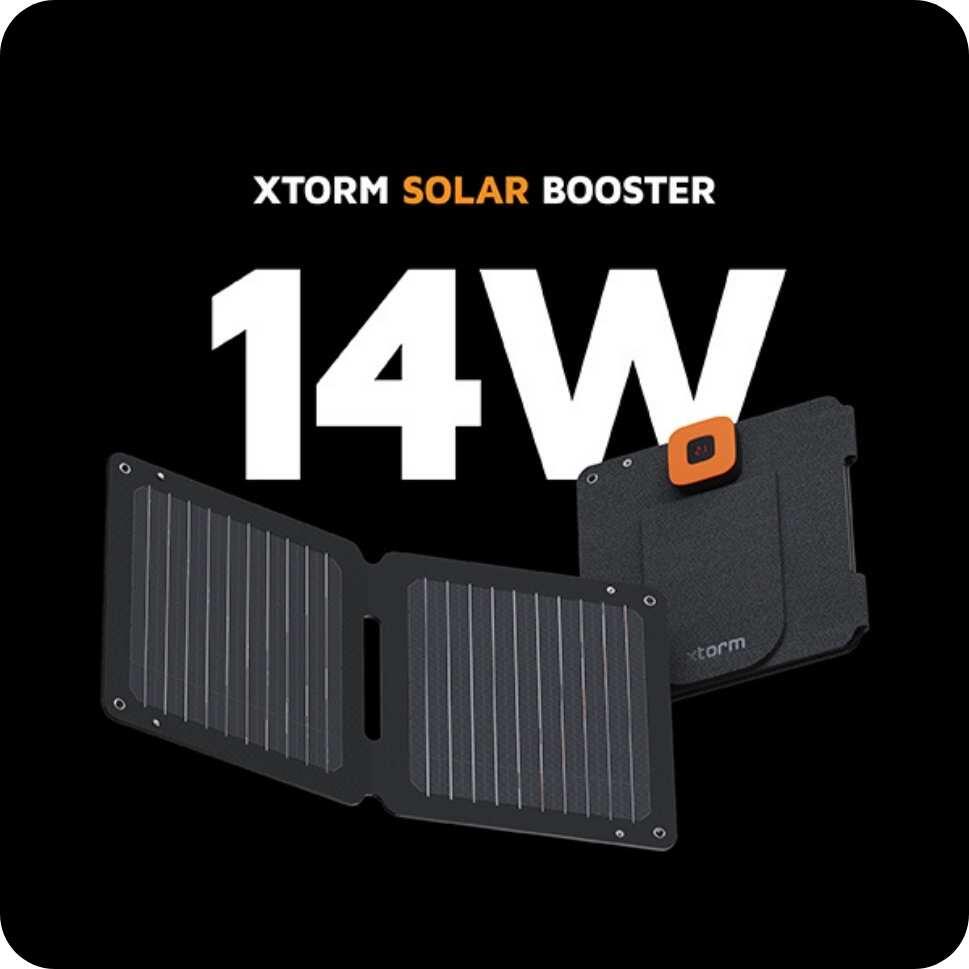 Xtorm Draagbaar Zonnepaneel Opvouwbaar - 14W Solar Panel - SolarBooster - Zwart 5/7