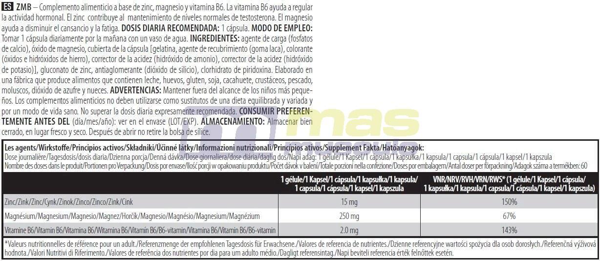 Zmb - 60 capsules de Biotech USA 5/5