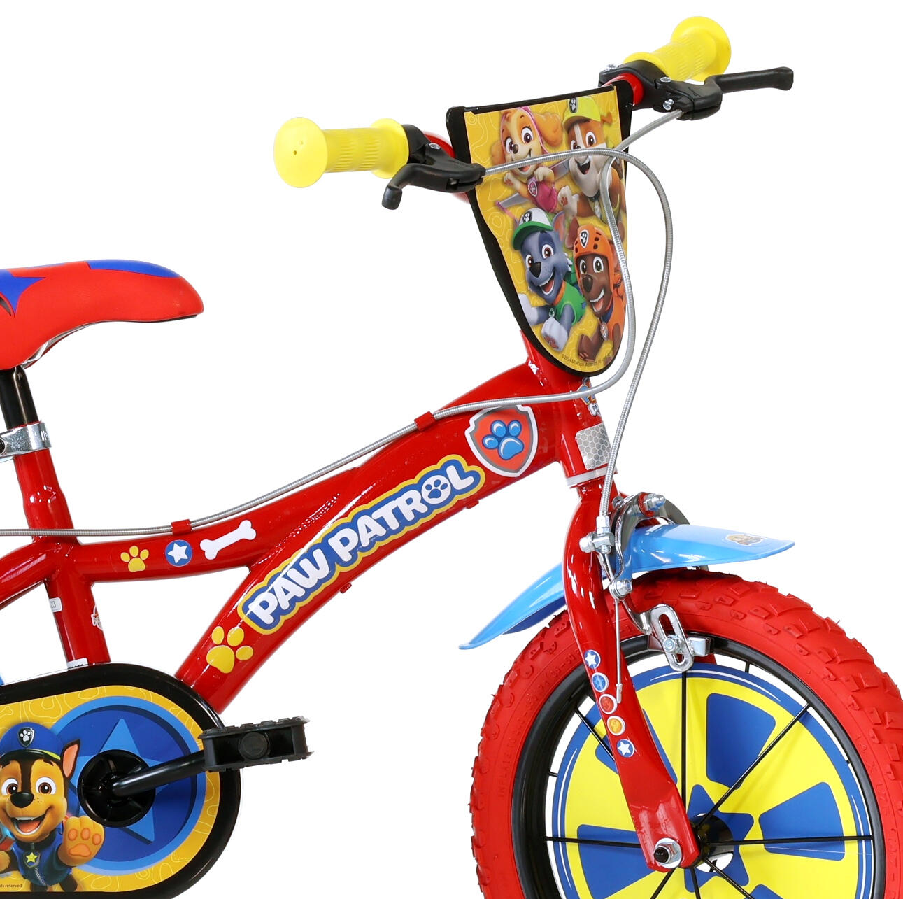 Dino Paw Patrol Kids Bike with Stabilisers - 14in Wheels 3/4