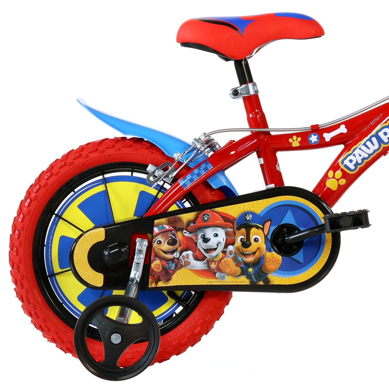 Dino Paw Patrol Kids Bike with Stabilisers - 14in Wheels 2/4