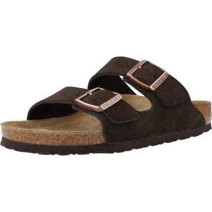 Sandalias Hombre Birkenstock Arizona Suede Leather Marron