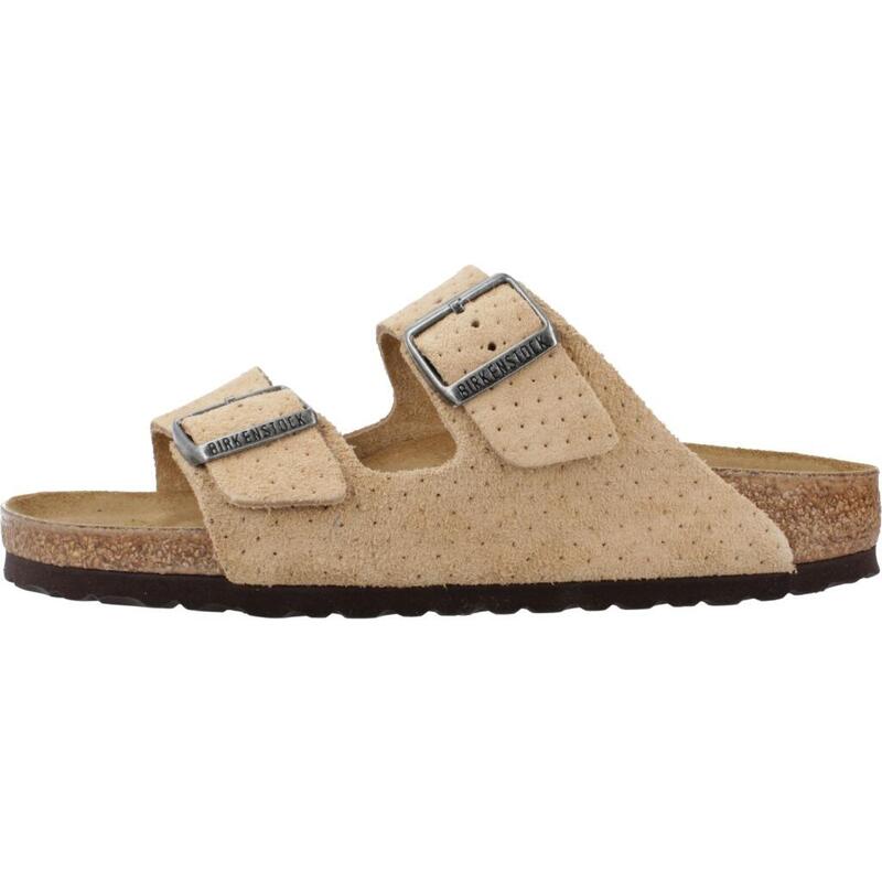 Sandalias Hombre Birkenstock Arizona Suede Embossed Beis