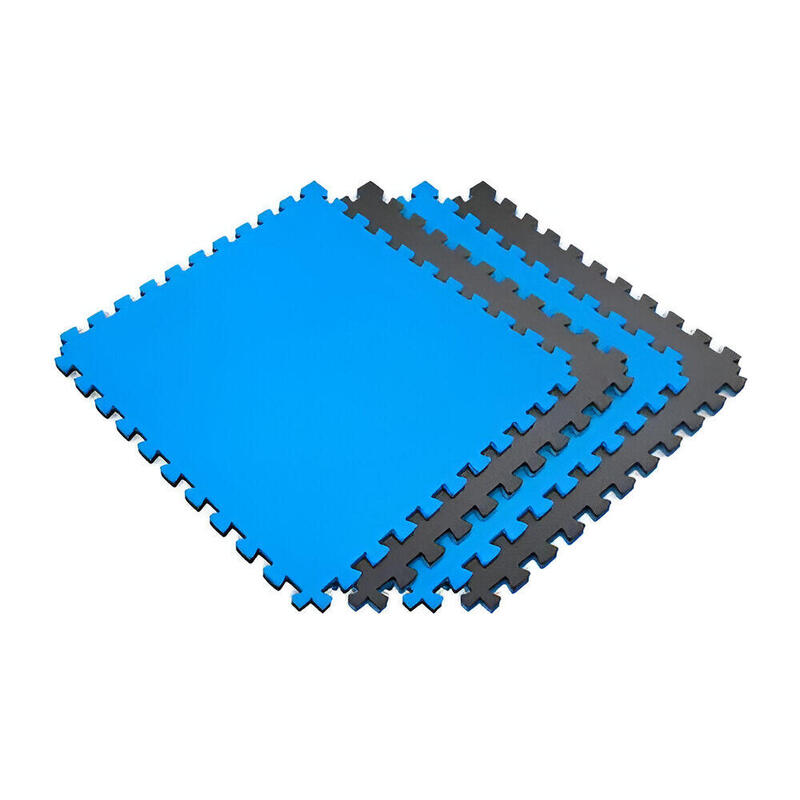 Tatami Puzzle EVA Pack 10 / 1 x 1 x 20mm (Negro-Azul)