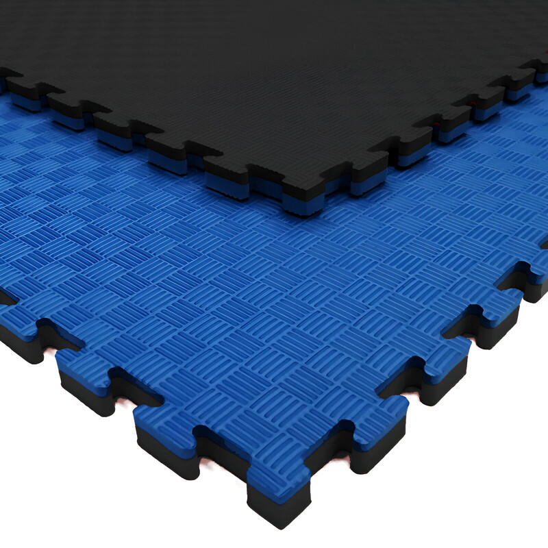 Tatami Puzzle EVA 1x1m 2cm - Pack de 30 Preto - Azul 2/7