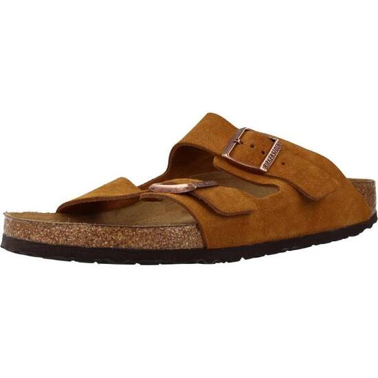 Sandalias Hombre Birkenstock Arizona Sfb Vl Marron