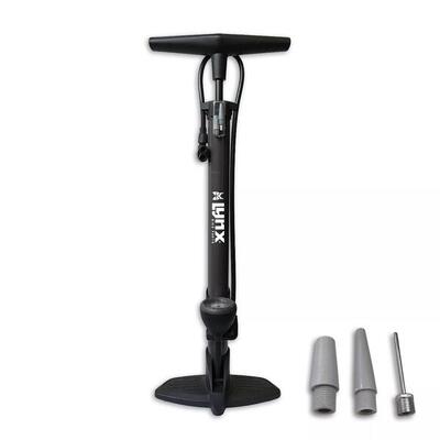 Fietspomp met manometer - 12 bar - zwart