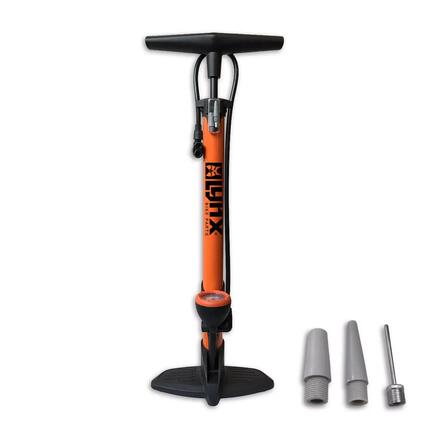 Pompe à pied en acier avec manomètre - 12 BAR - Orange