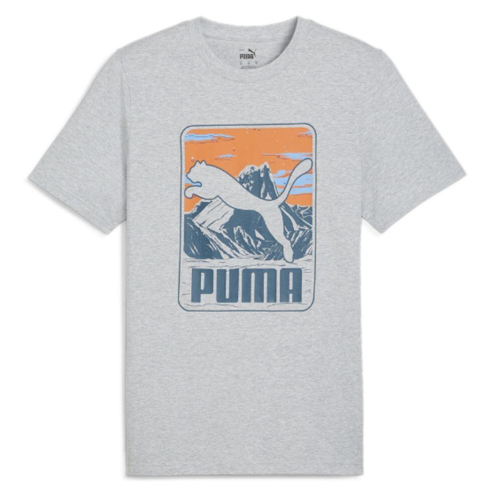 T-shirt em Algodão de Fitness Homem PUMA GRAPHICS MOUNTAIN TEE. Cinzento 1/1