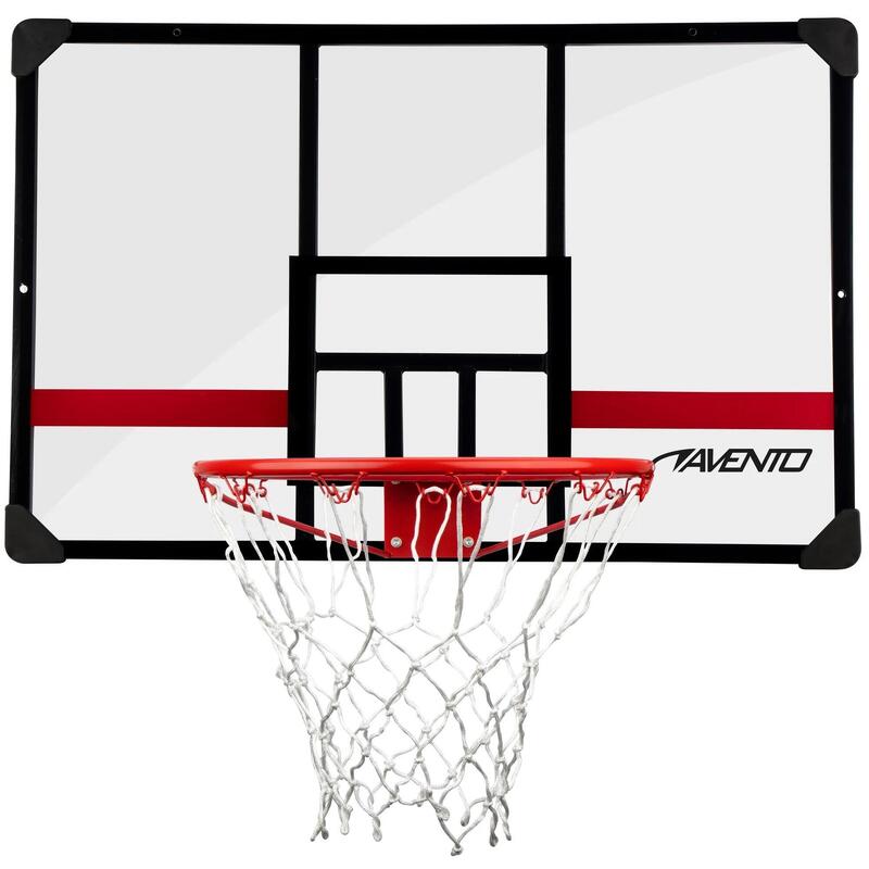 Sistem Baschet Portabil Avento Legendary, 107x72x3 cm, Negru/Transp./Rosu, uni
