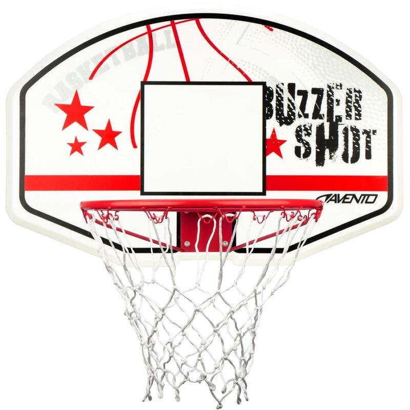 Panou baschet Avento Buzzershot cu inel metalic 42 cm, alb/roșu/negru