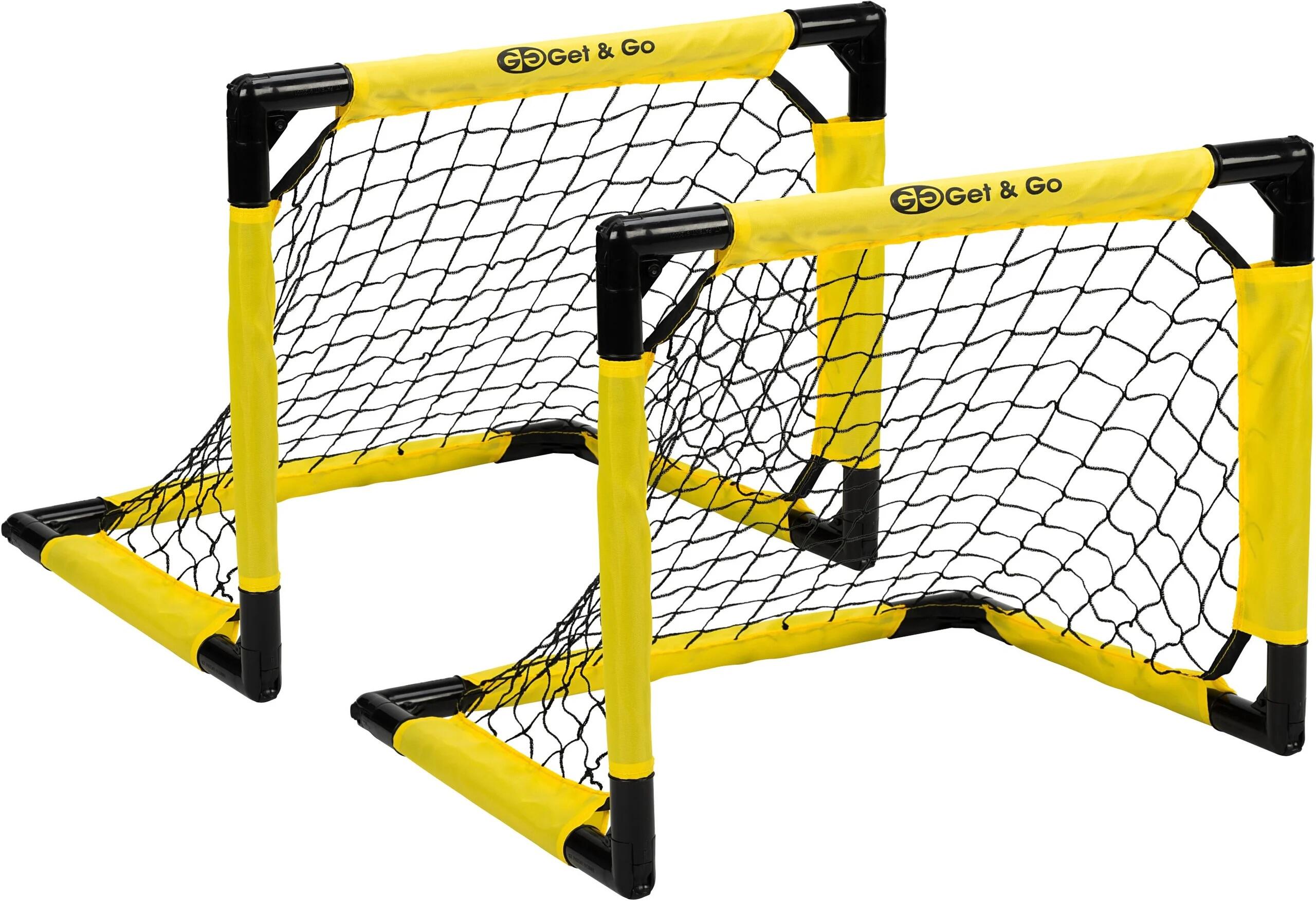 Set 2 Porți Fotbal Get&Go 55x44x44 cm, negru/galben