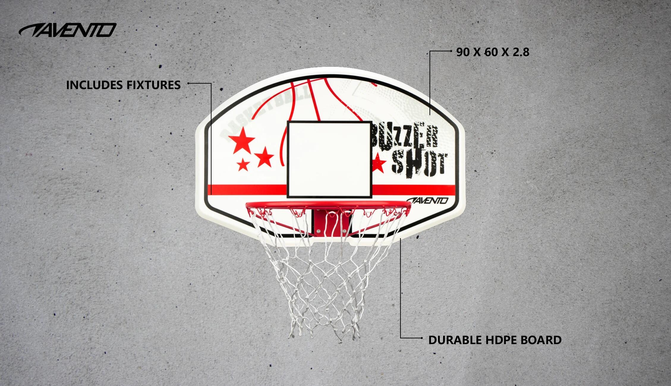 Planche de panier de basket + panier + filet Avento BuzzerShot 3/5