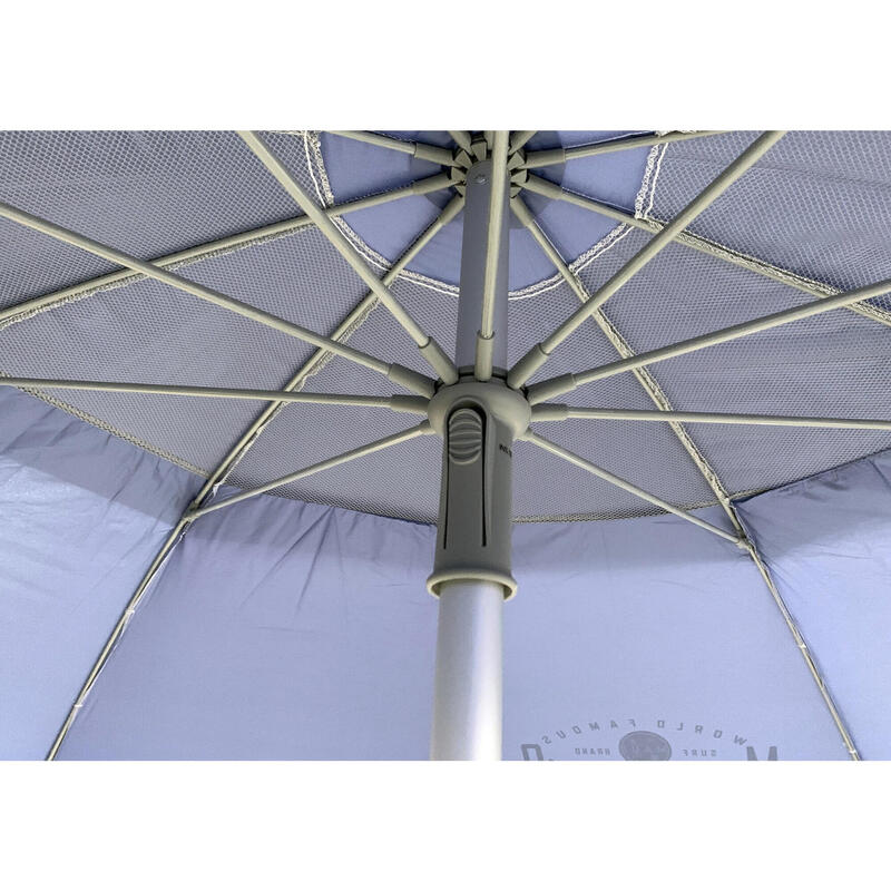 Umbrelă plajă Maui & Sons XL 220 cm, UPF50+, rabatabilă, Gri/Mov
