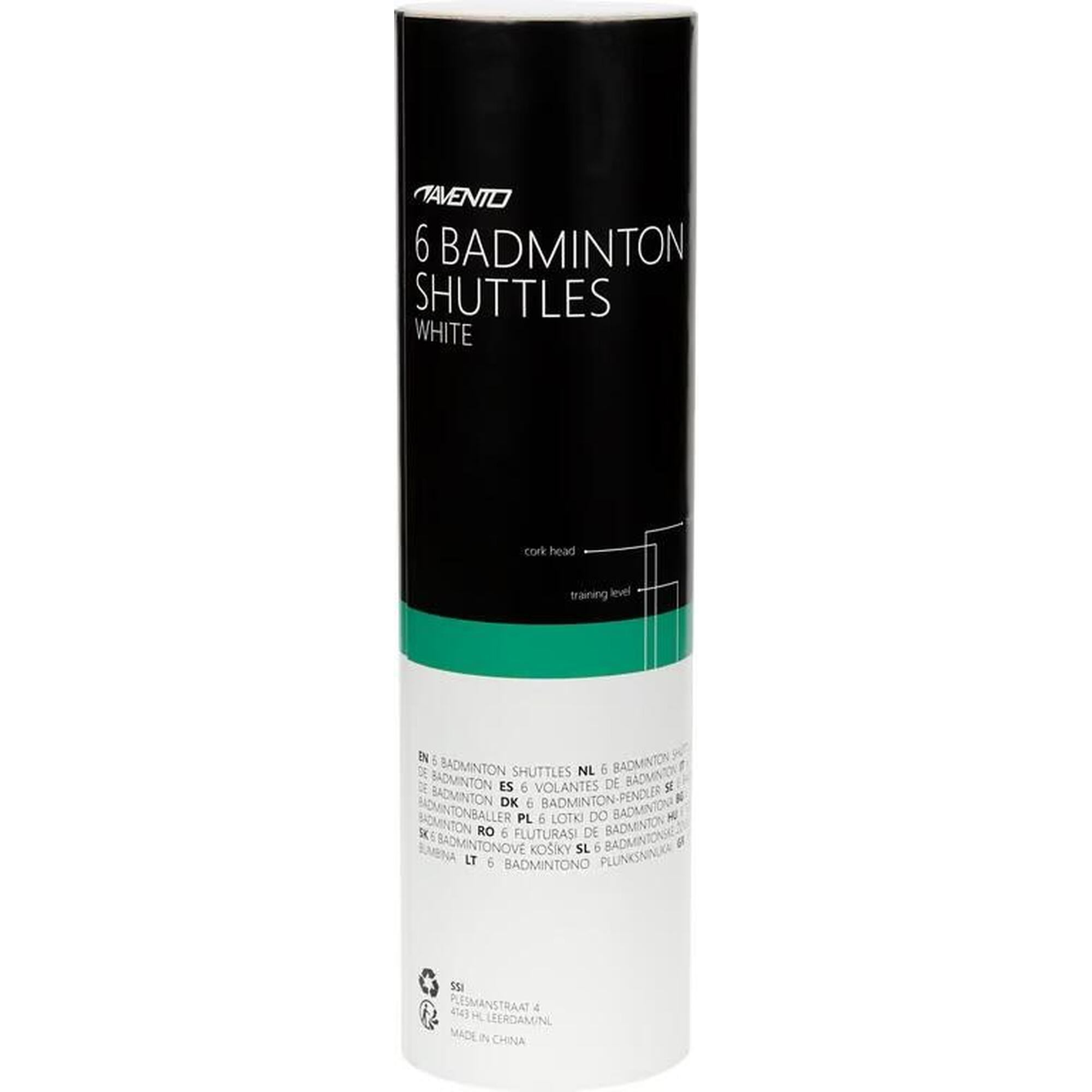 Set 6 fluturaşi Avemto, nailon cu vârf din plută, Alb
