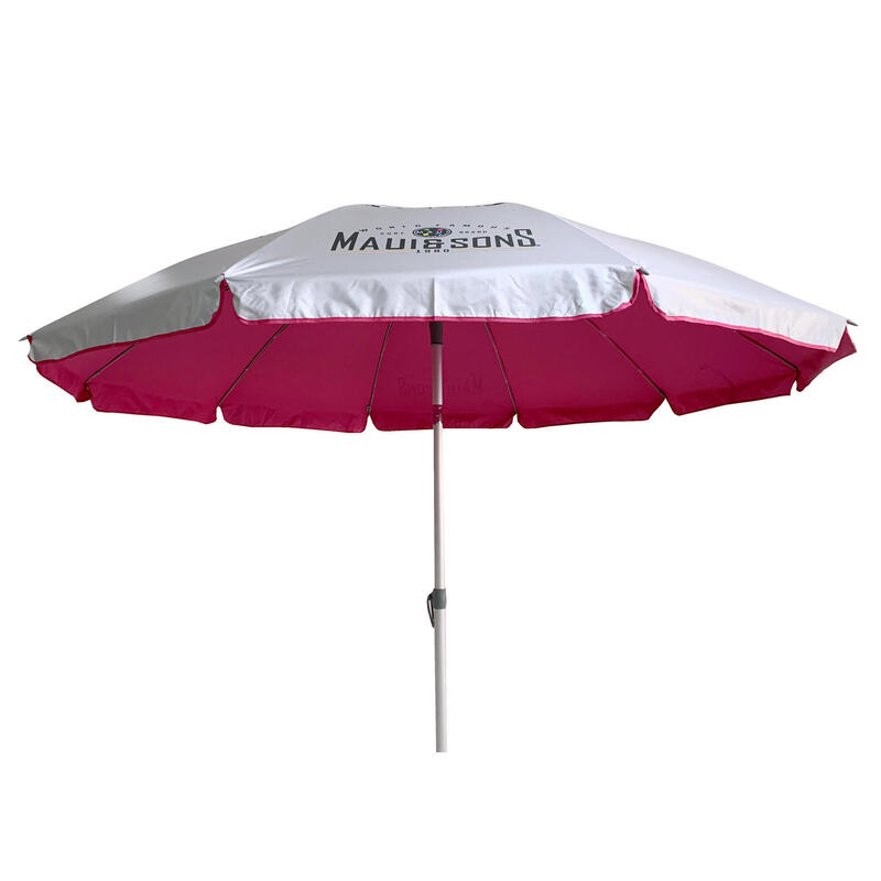 Umbrelă plajă Maui & Sons XL 220 cm, UPF50+, rabatabilă, gri/roz